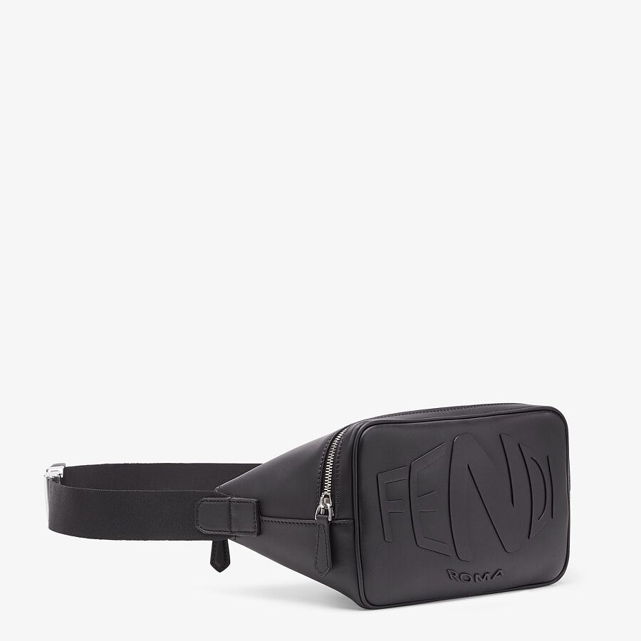 BELT BAG Black leather belt bag
