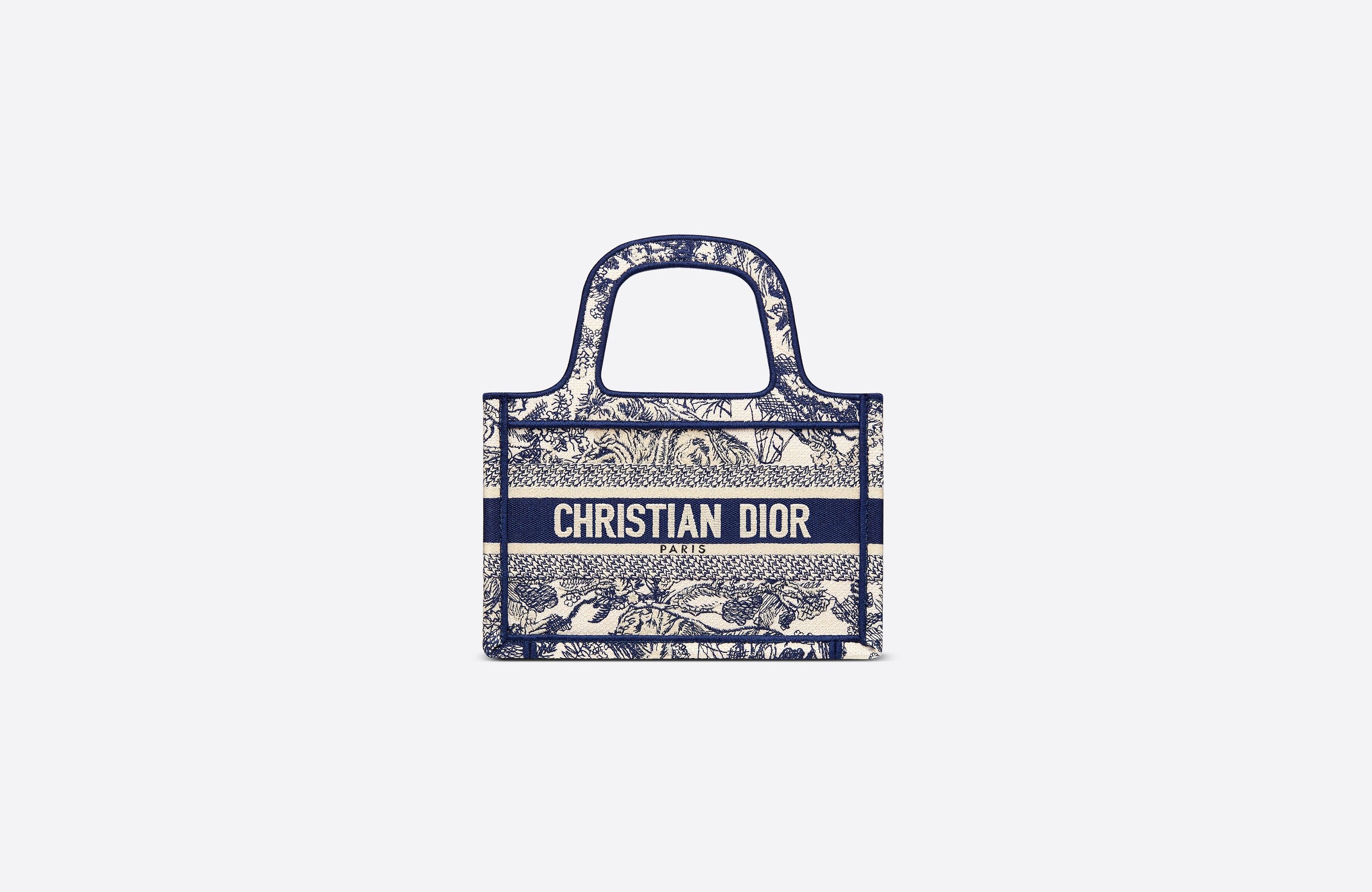 Mini Dior Book Tote Blue Toile de Jouy Embroidery