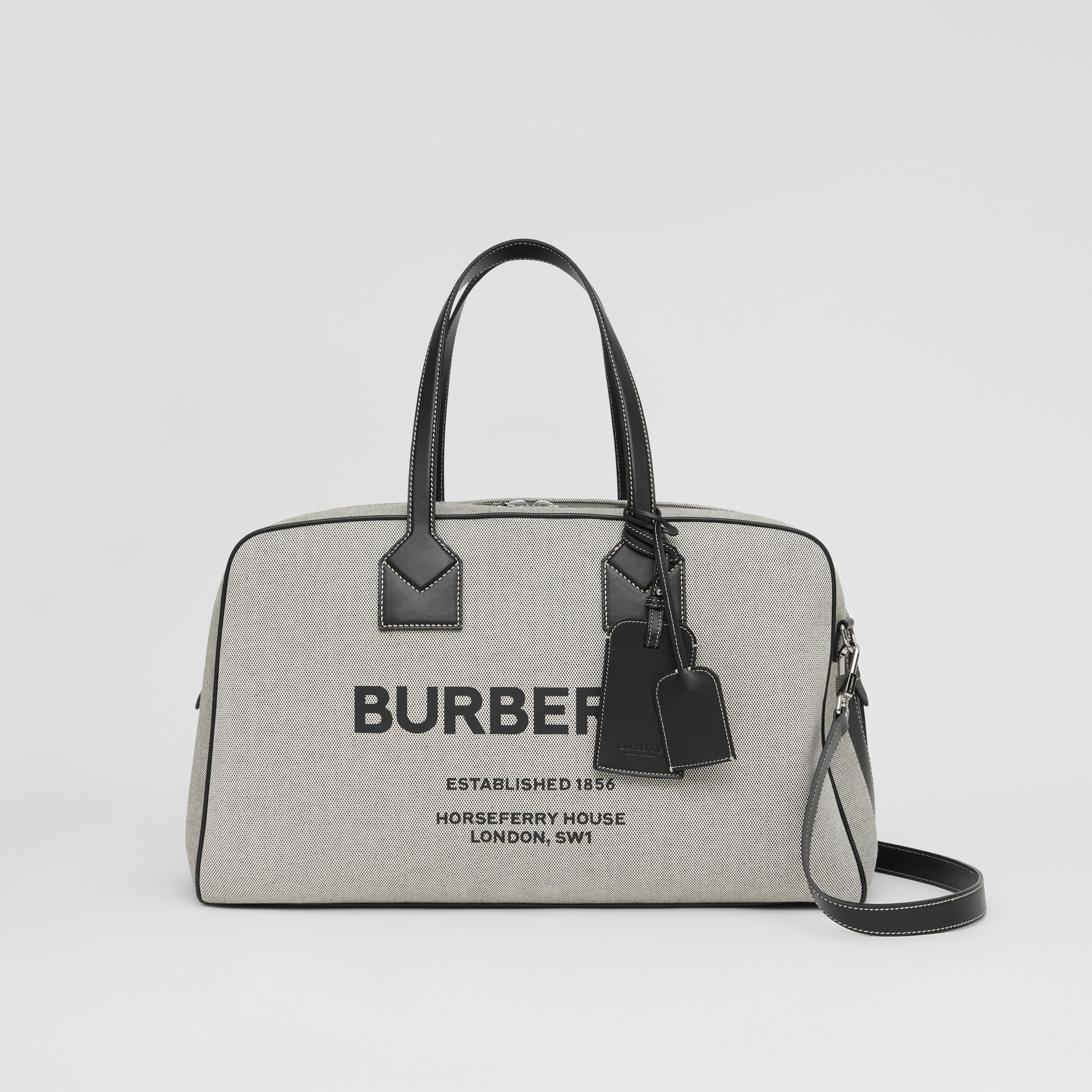 Horseferry Print Canvas and Leather Cube Holdall