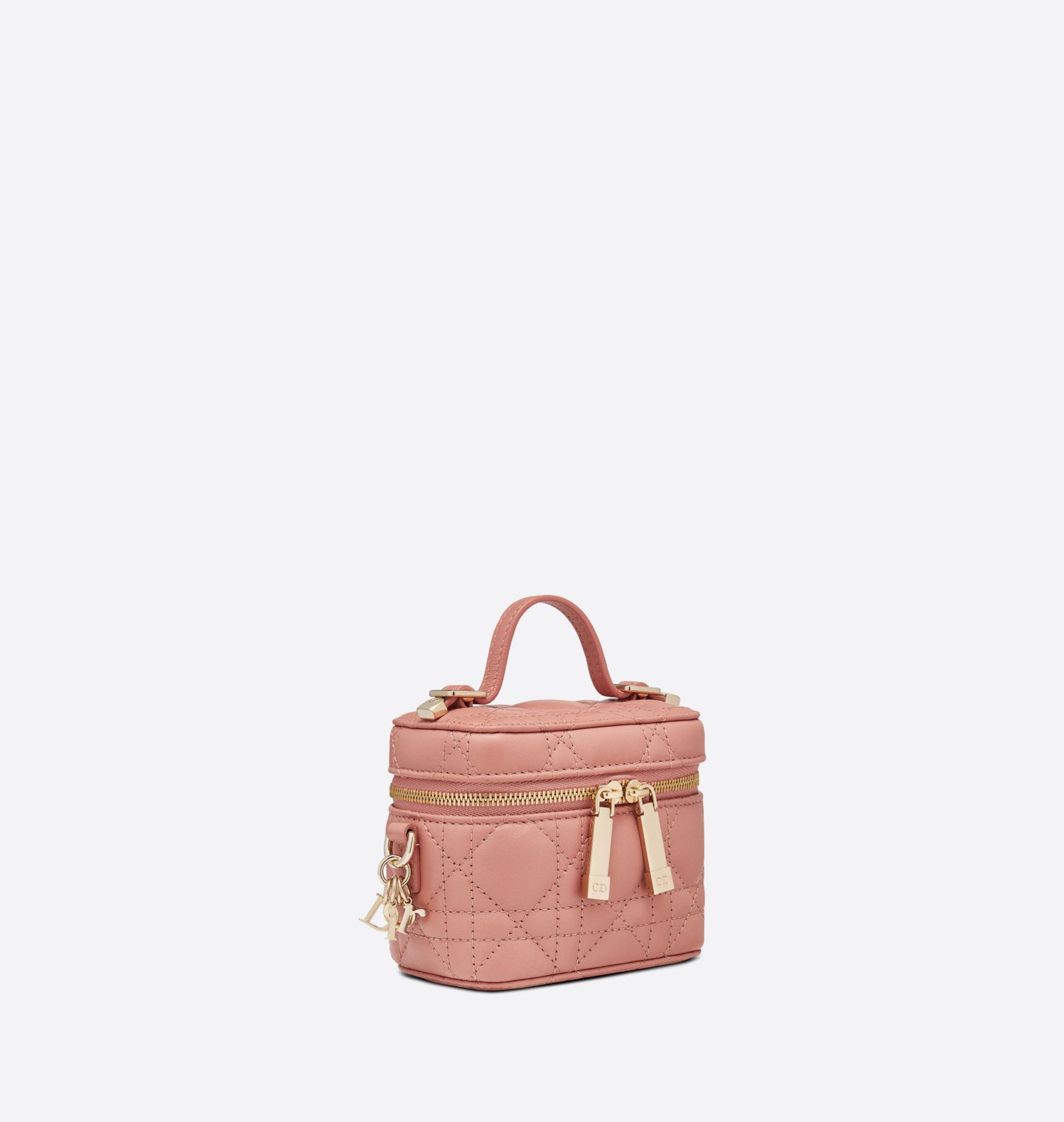 Micro Lady Dior Vanity Case Deep Nude Cannage Lambskin
