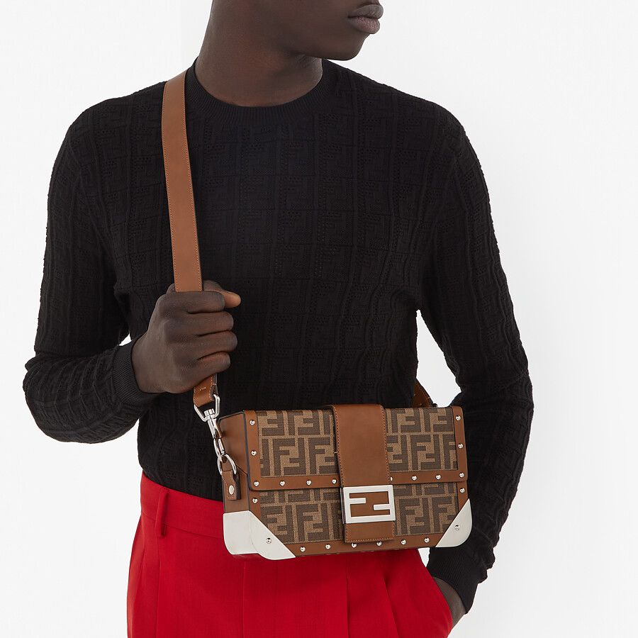 BAGUETTE TRUNK MEDIUM Brown fabric bag