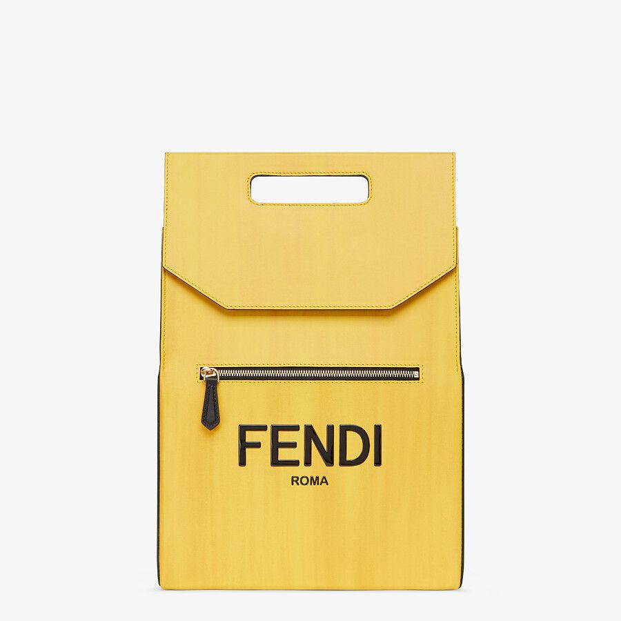 FENDI PACK BACKPACK Yellow leather backpack
