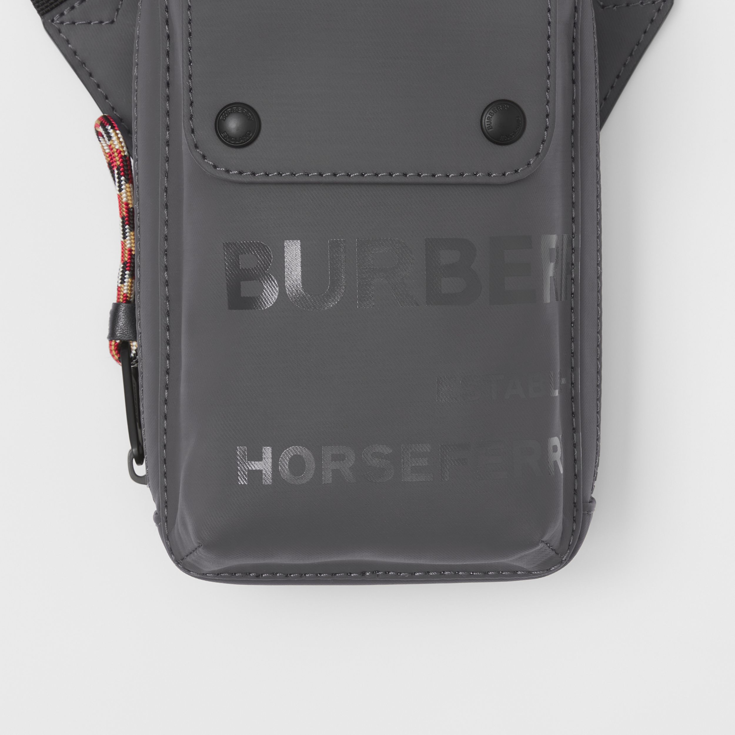Horseferry Print Coated Canvas Crossbody Pouch