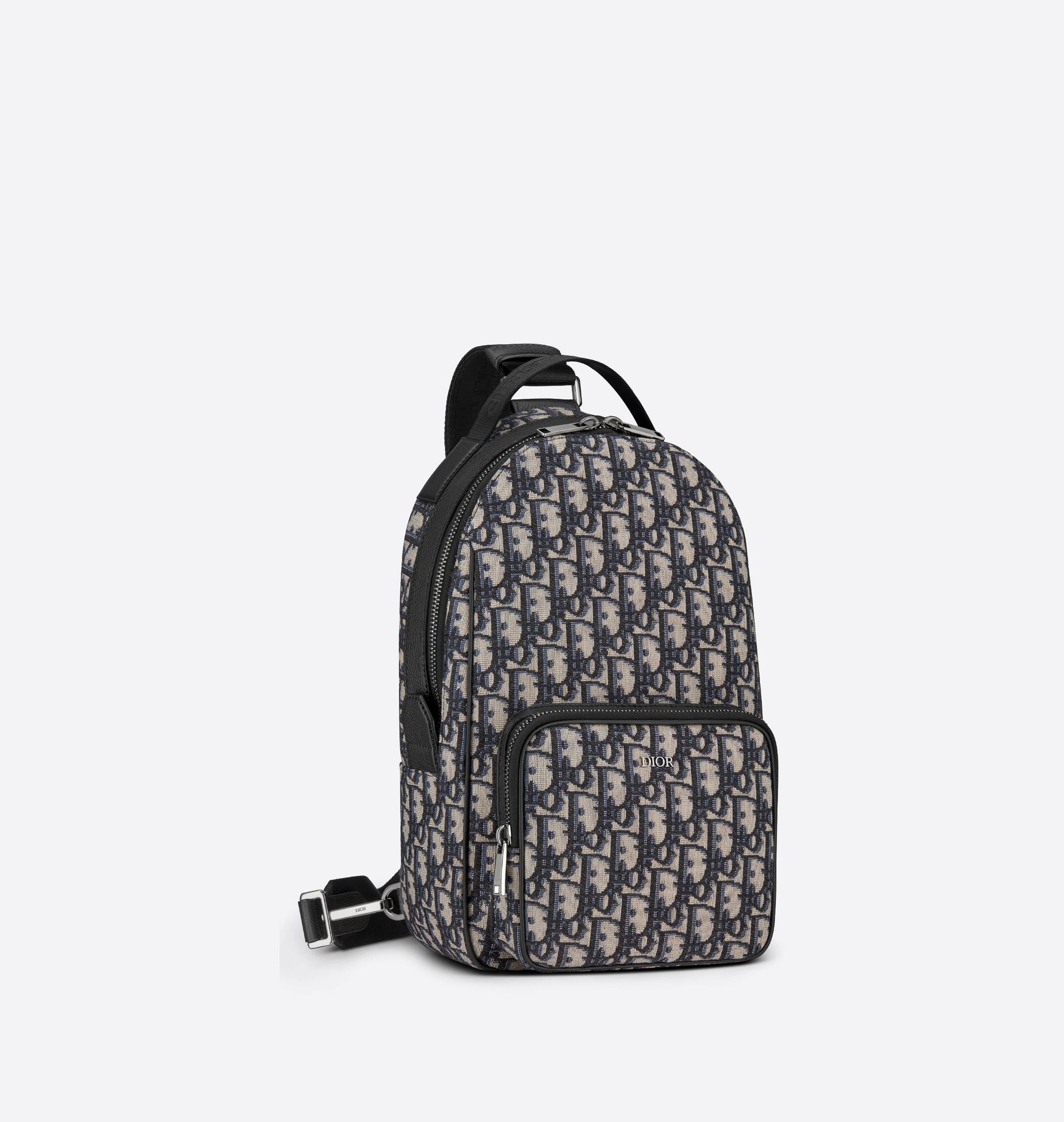 Sling Bag Beige and Black Dior Oblique Jacquard
