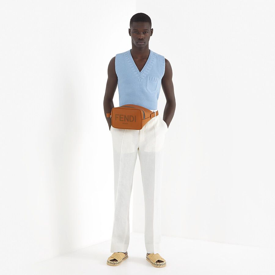 BELT BAG Brown leather belt bag