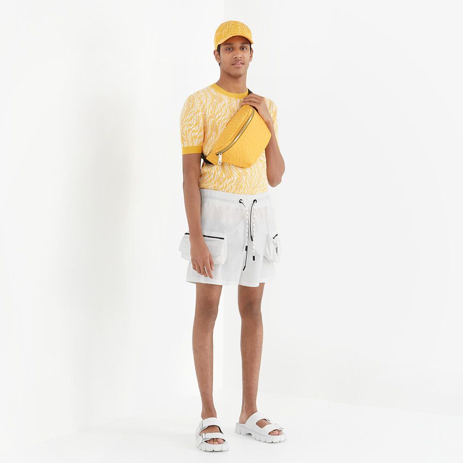 BELT BAG Yellow fabric belt bag