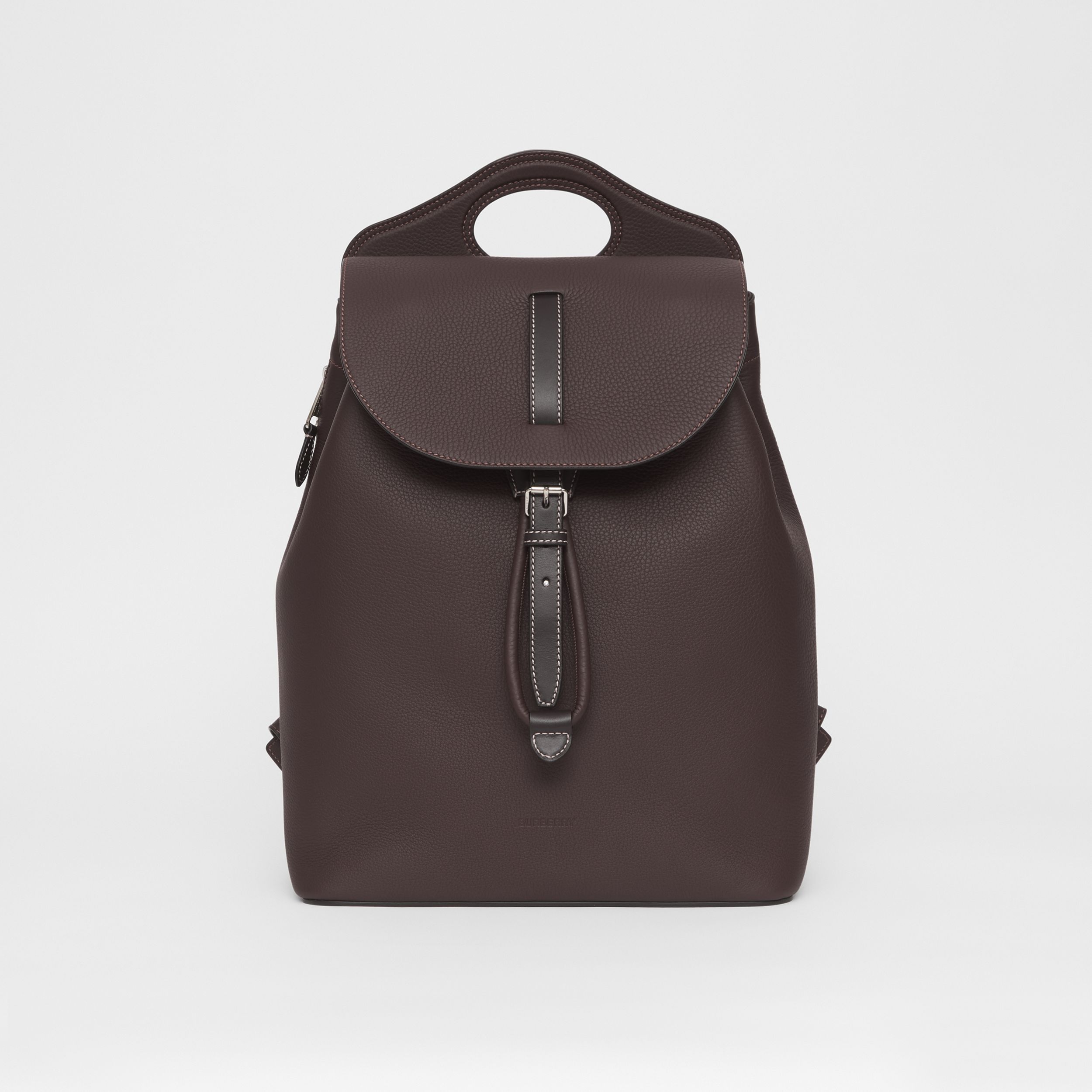 Grainy Leather Pocket Backpack