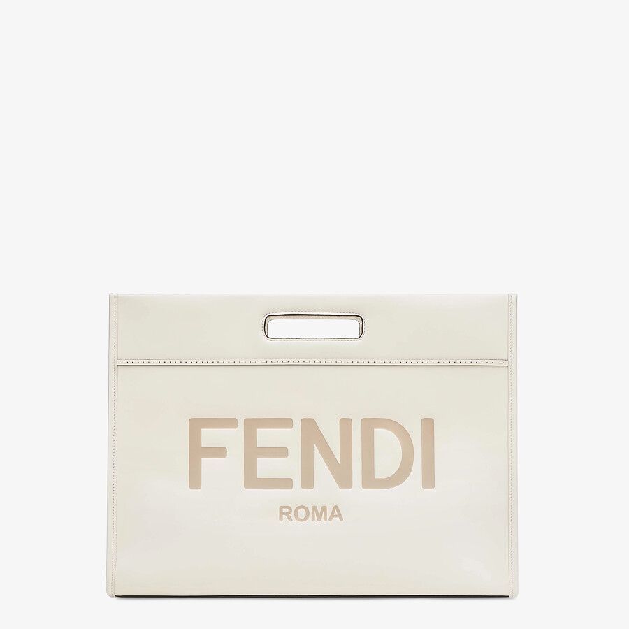 SHOPPING BAG White leather shopper