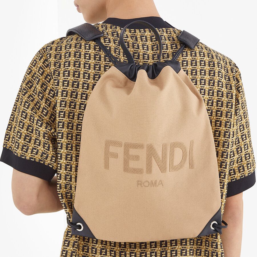 BACKPACK Beige canvas backpack