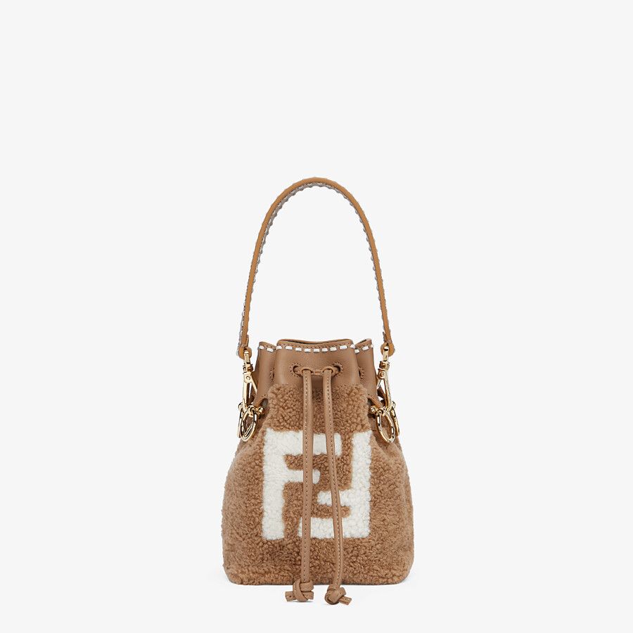 MON TRESOR Mini-bag in brown sheepskin