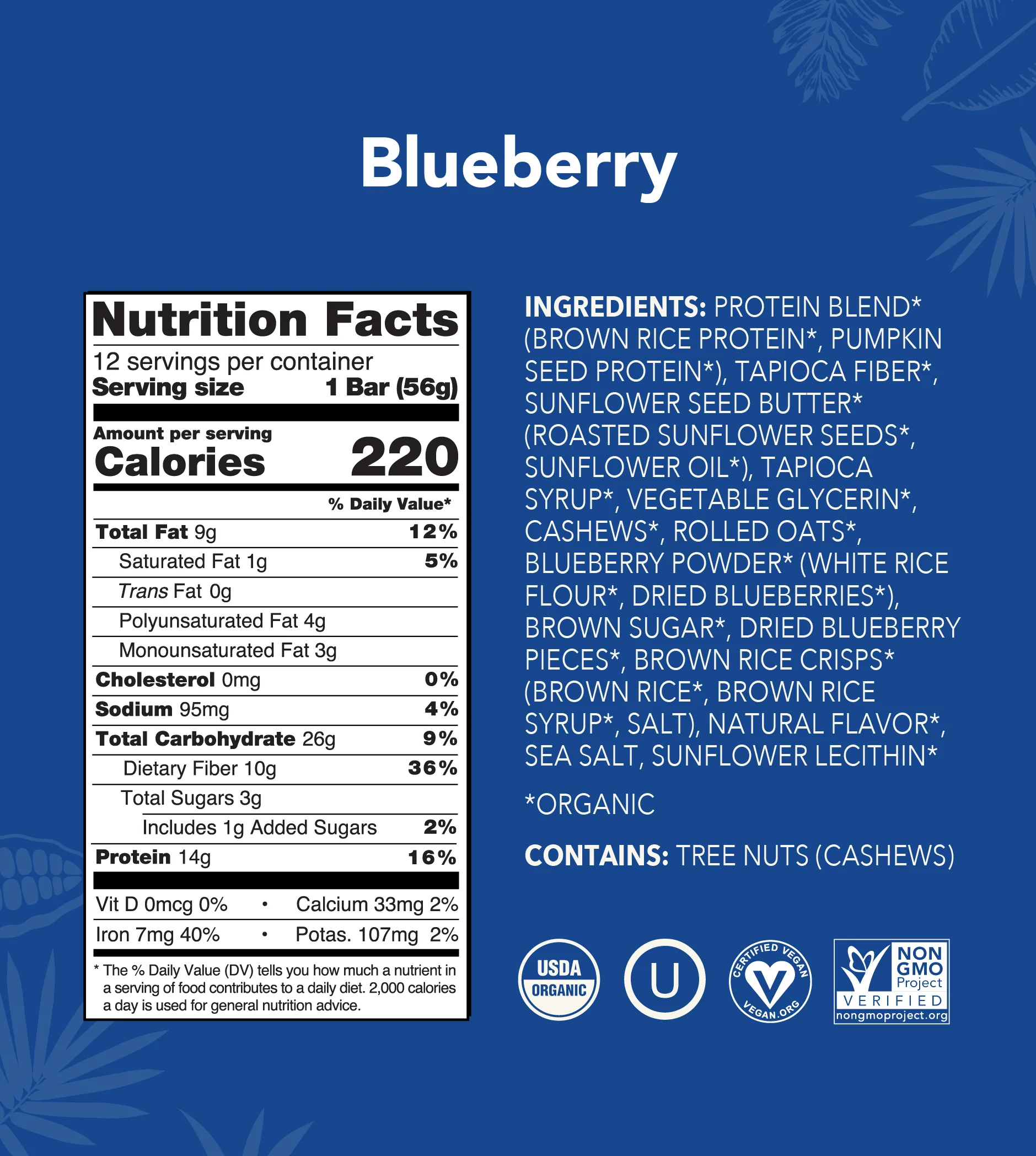 Blueberry Protein Bar