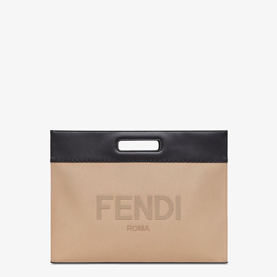 SHOPPING BAG Beige canvas shopper