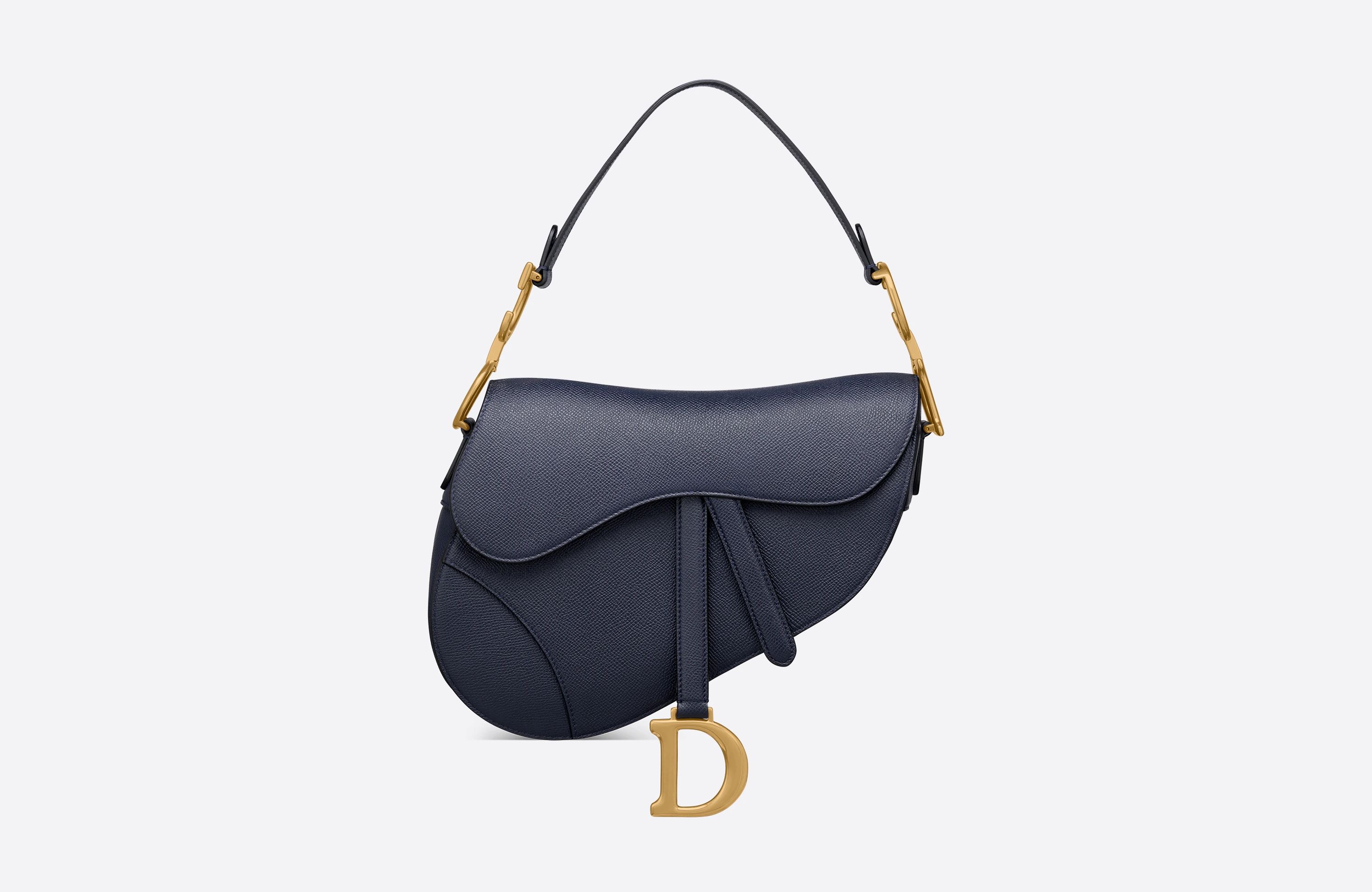 Saddle Bag Indigo Blue Grained Calfskin