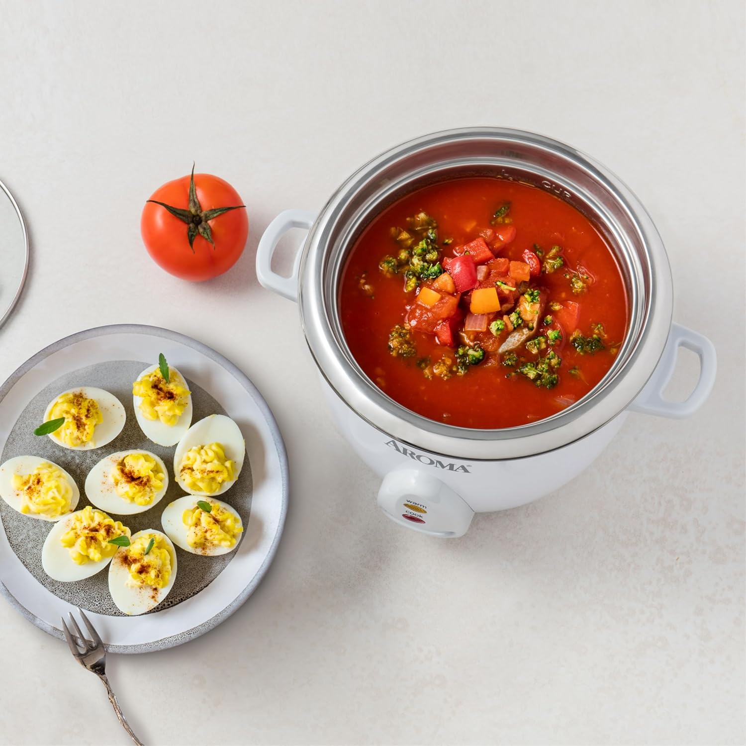 AROMA® 6-Cup(cooked) / 1.3Qt. Select Stainless™ Rice Cooker, Stainless Steel Inner Pot (ARC-753SG)