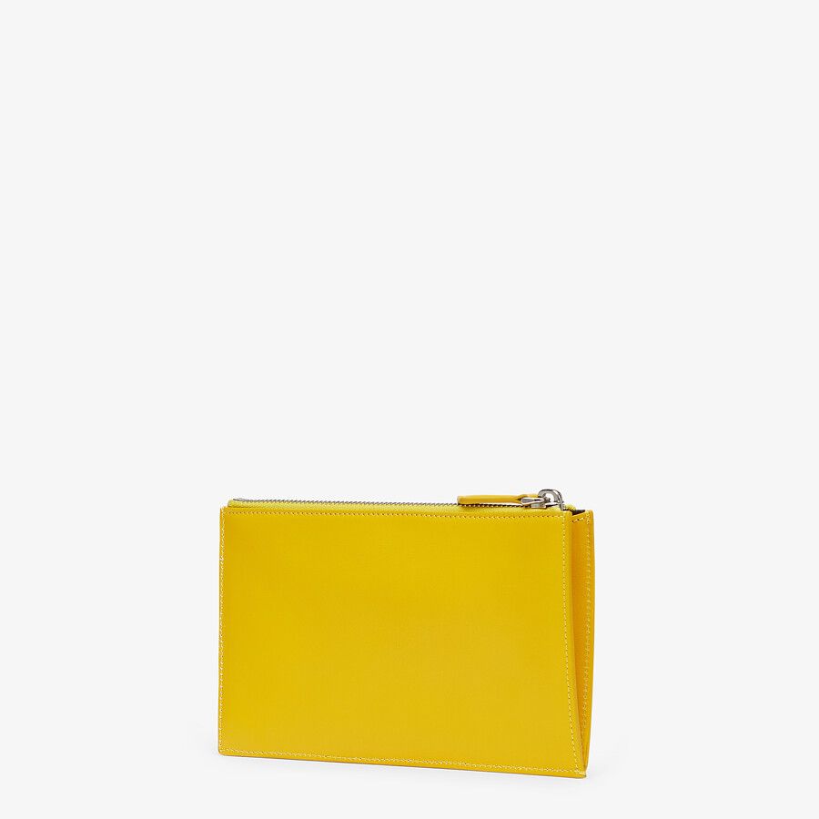 BAGUETTE POUCH SMALL Yellow leather bag