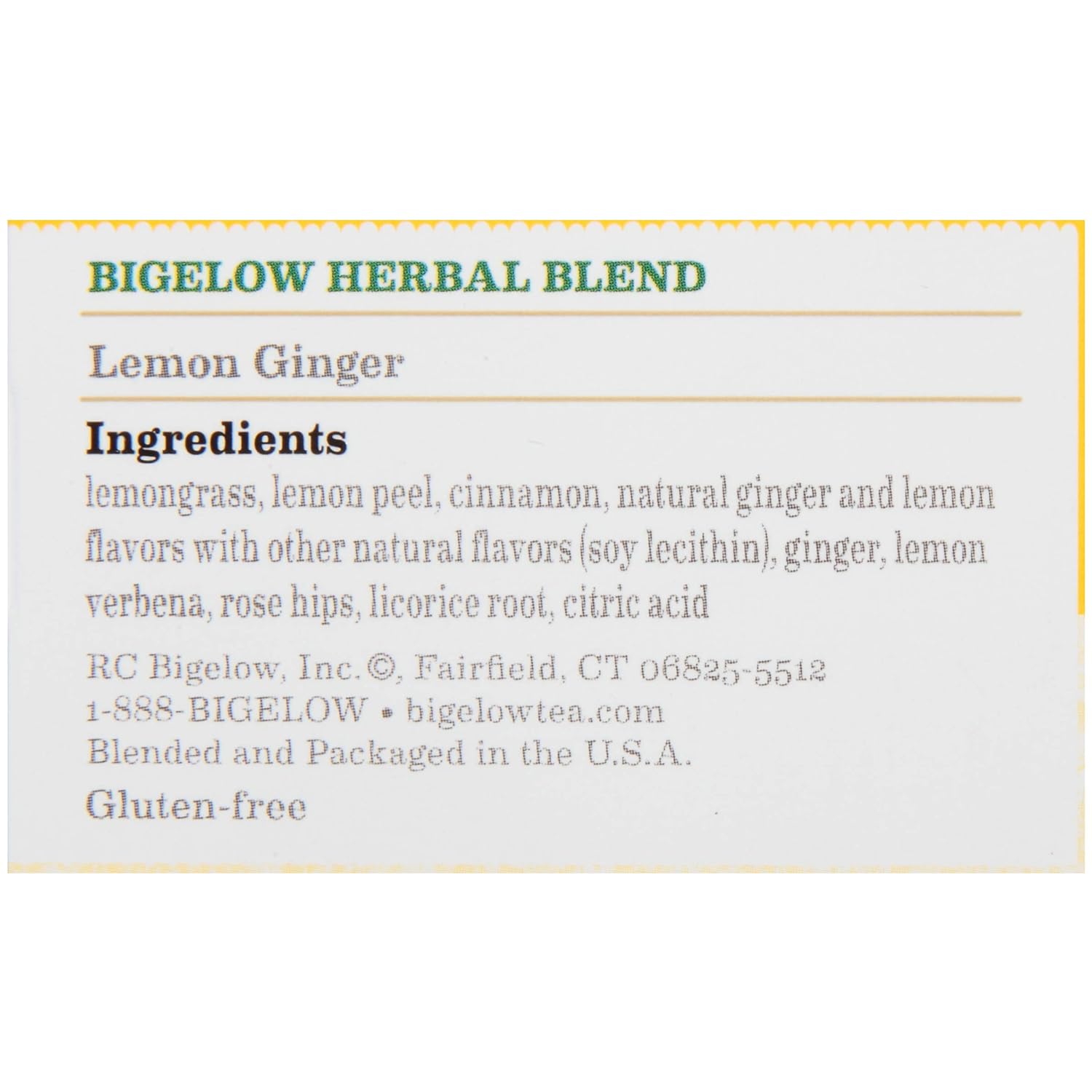 Bigelow Tea Lemon Ginger plus Probiotics Herbal Tea, Caffeine Free Tea with Lemon and Ginger, 18 Count Box (Pack of 6), 108 Total Tea Bags