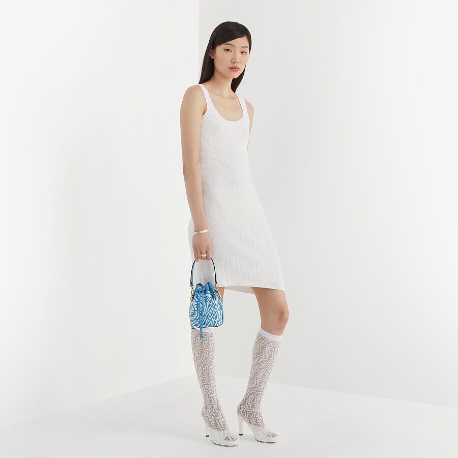 MON TRESOR Blue glazed canvas mini-bag