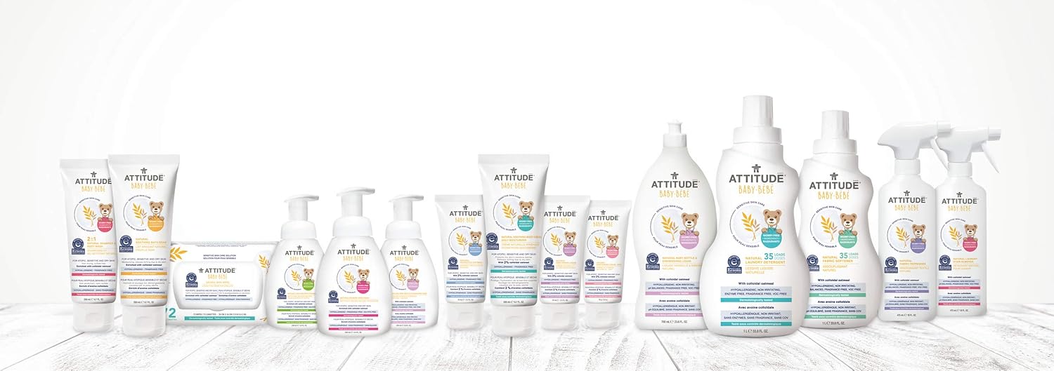 ATTITUDE Baby Dish Soap and Bottle Cleaner, EWG Verified Dishwashing Liquid, No Added Dyes or Fragrances, Tough on Milk Residue and Grease, Vegan, Unscented, 33.8 Fl Oz