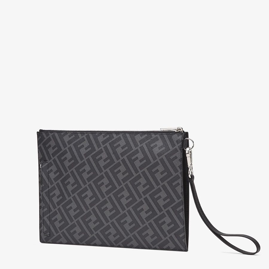 FLAT POUCH Gray fabric bag