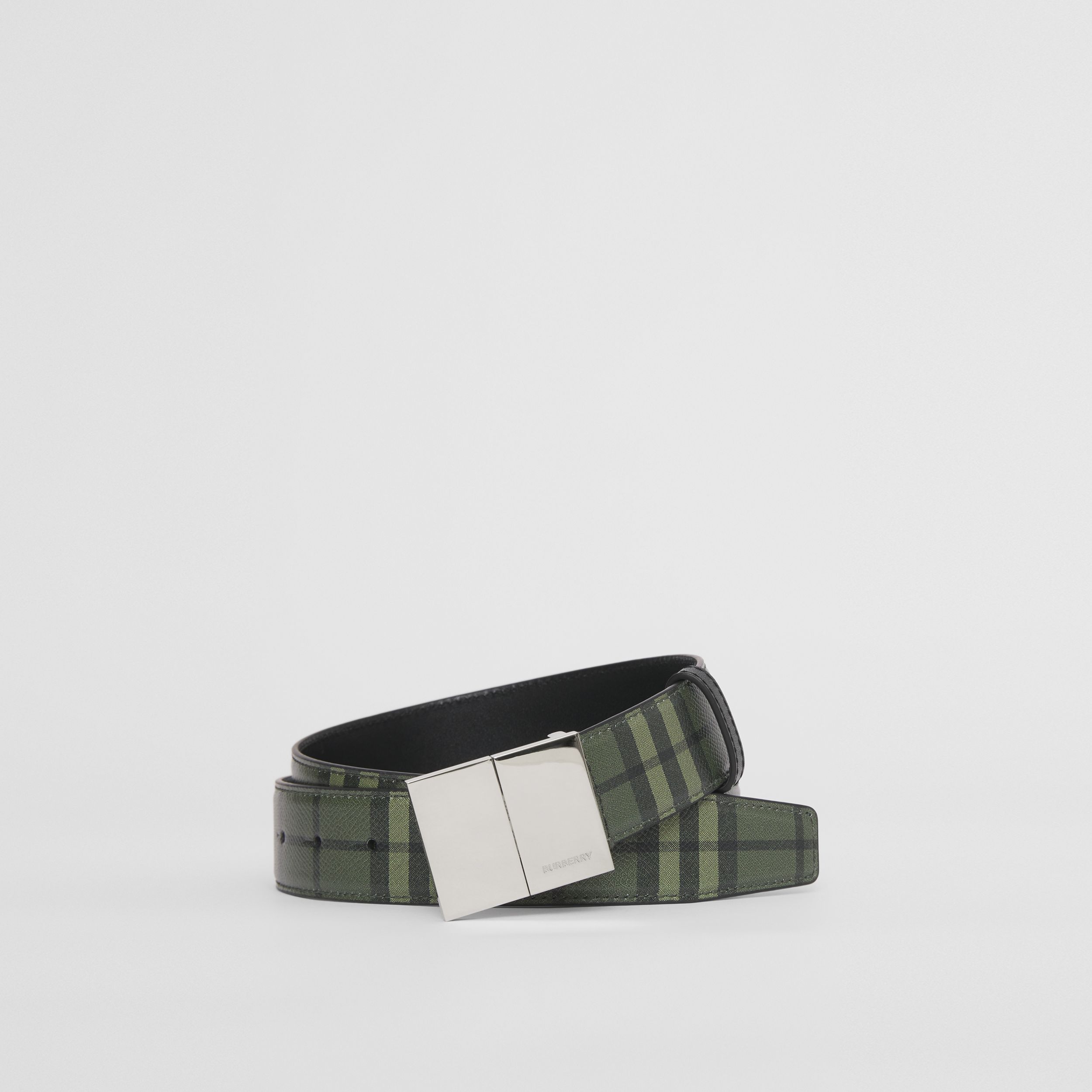 Check Leather Belt