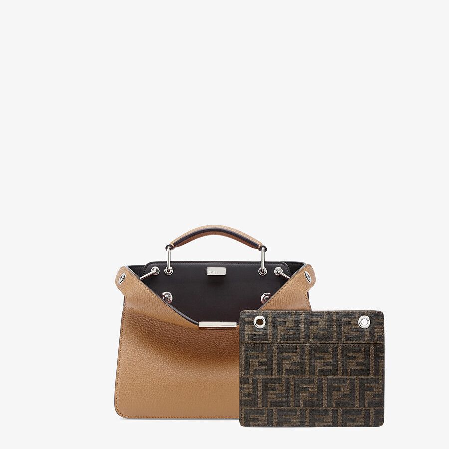 PEEKABOO ISEEU MINI Beige leather bag