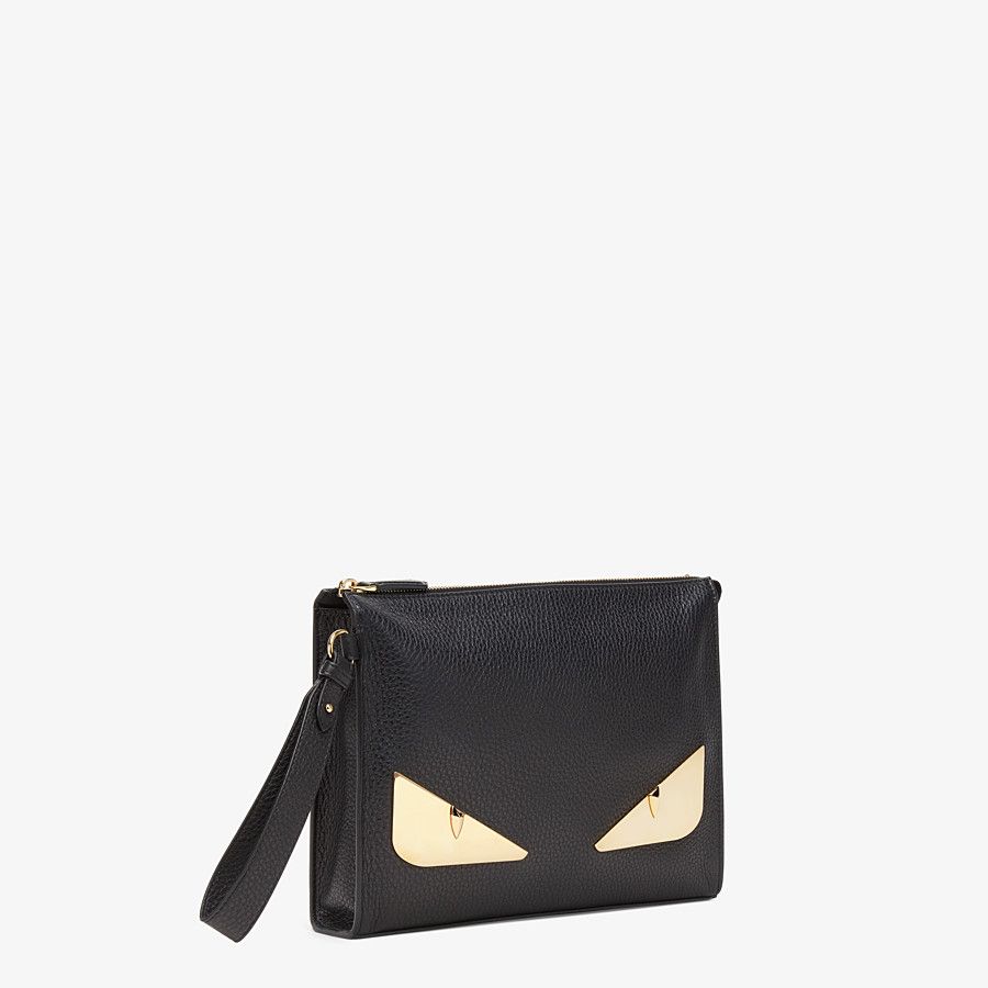 FLAT POUCH Black leather pouch