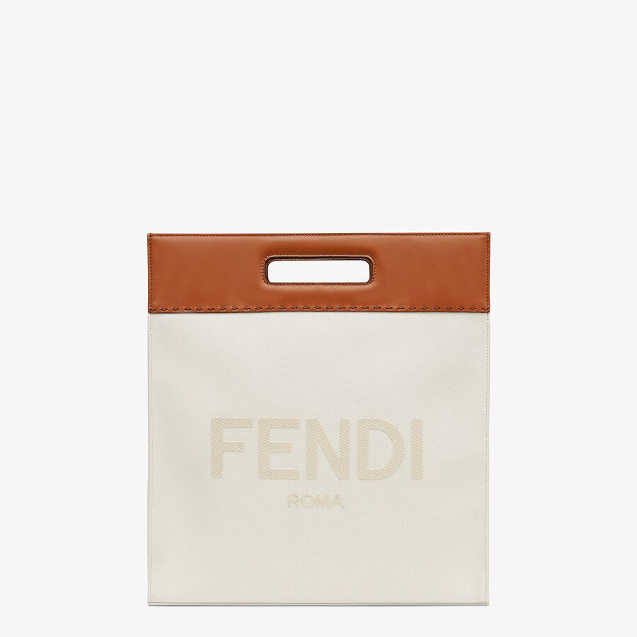 SHOPPING BAG Beige canvas shopper