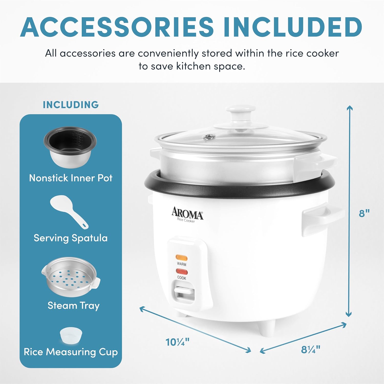 Aroma Housewares ARC-363-1NGB 3 Uncooked/6 Cups Cooked Rice Cooker, Steamer, Multicooker, 2-6 cups, Black