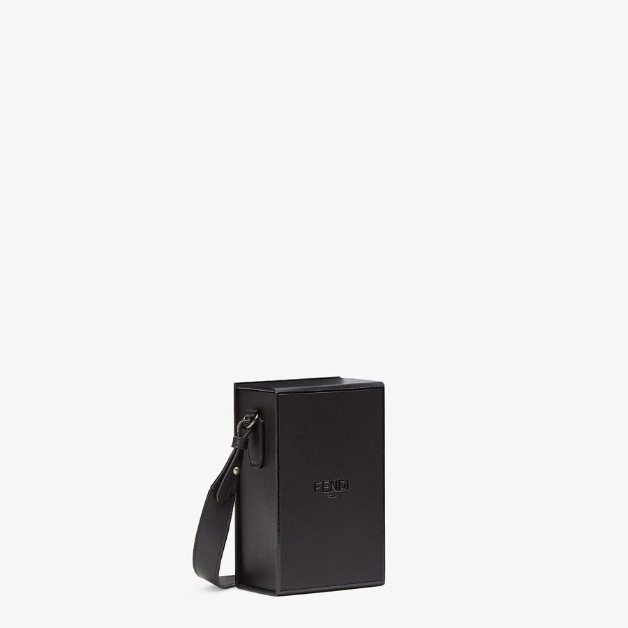 VERTICAL BOX Black leather bag