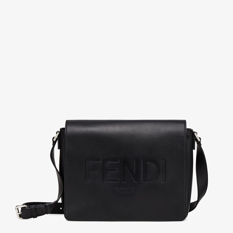 MESSENGER Black leather bag