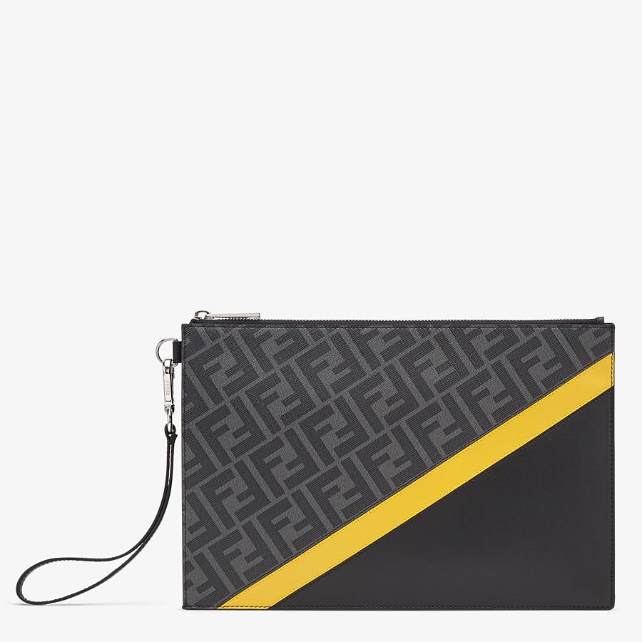 FLAT POUCH Gray fabric bag