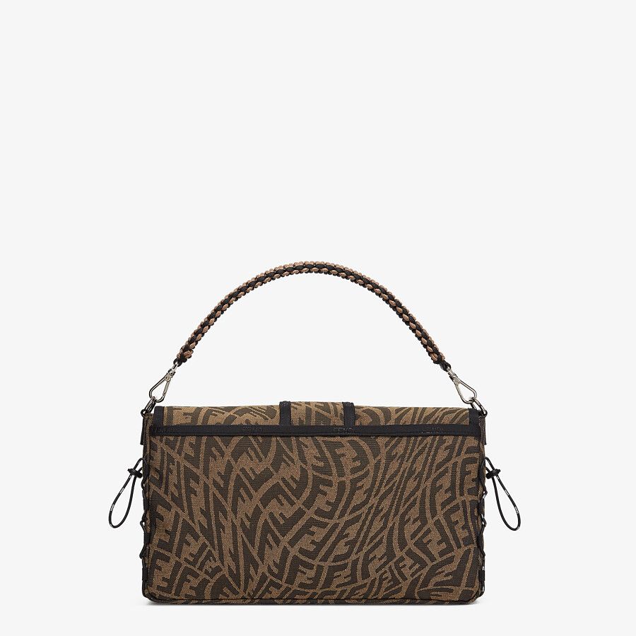 BAGUETTE LARGE Brown FF Vertigo fabric bag