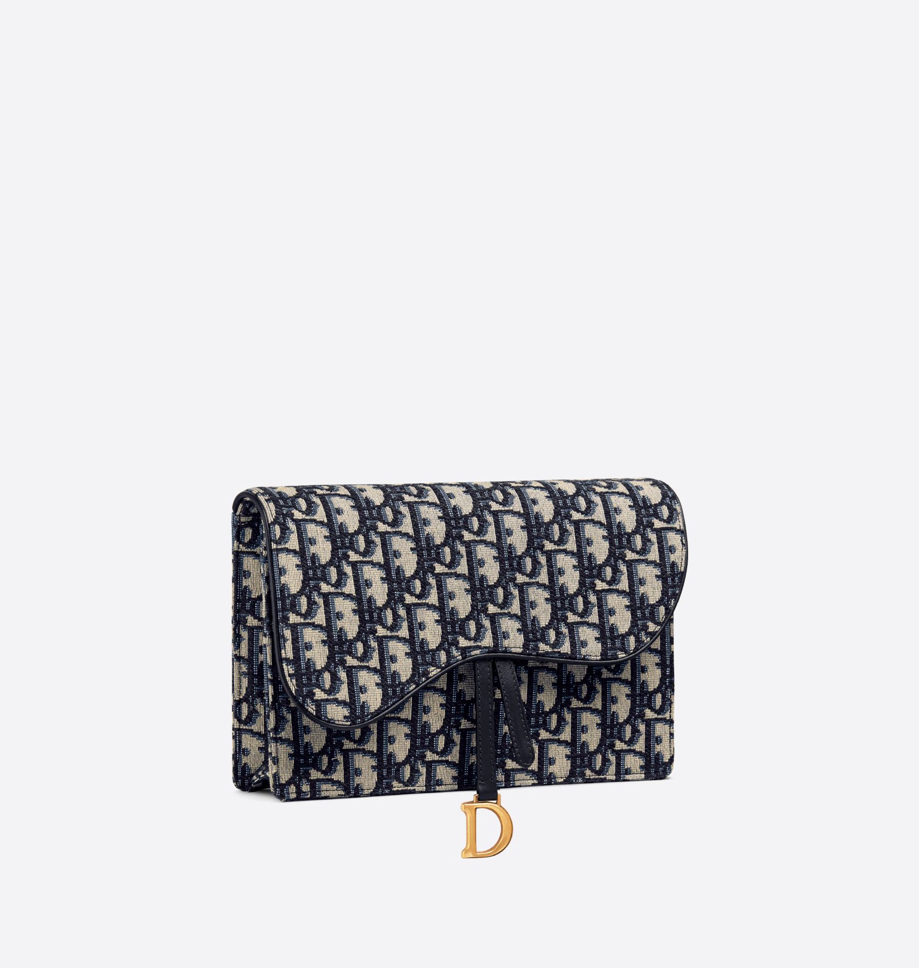 Saddle Pouch Blue Dior Oblique Jacquard