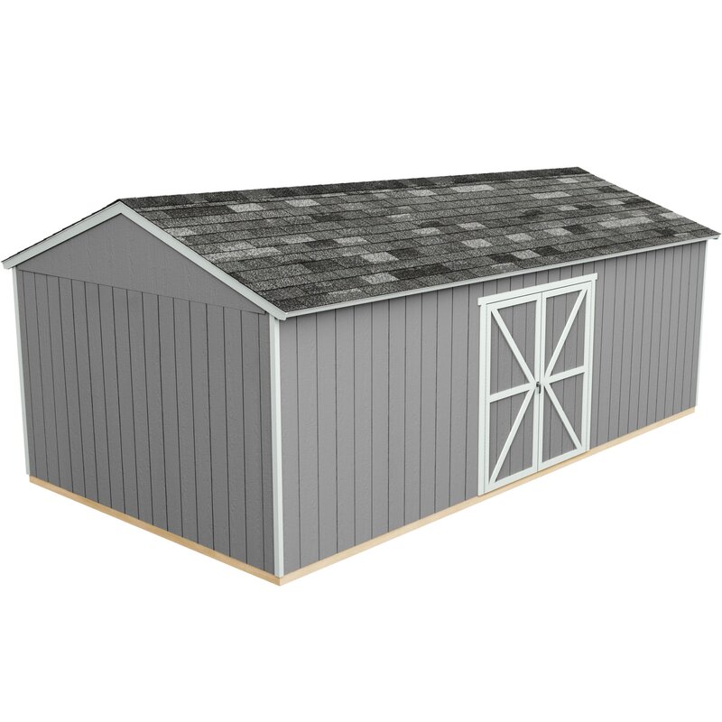 Astoria 12 ft. W x 24 ft. D Solid + Manufactured Wood Storage Shed
