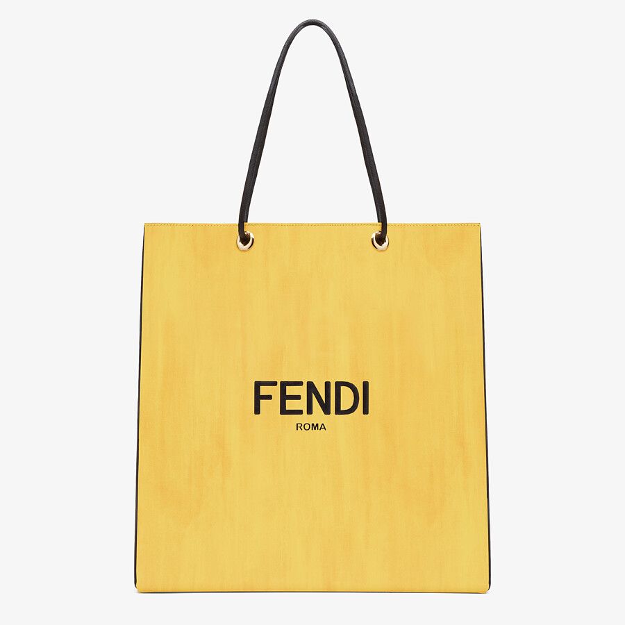 FENDI PACK MEDIUM SHOPPING BAG Yellow leather bag