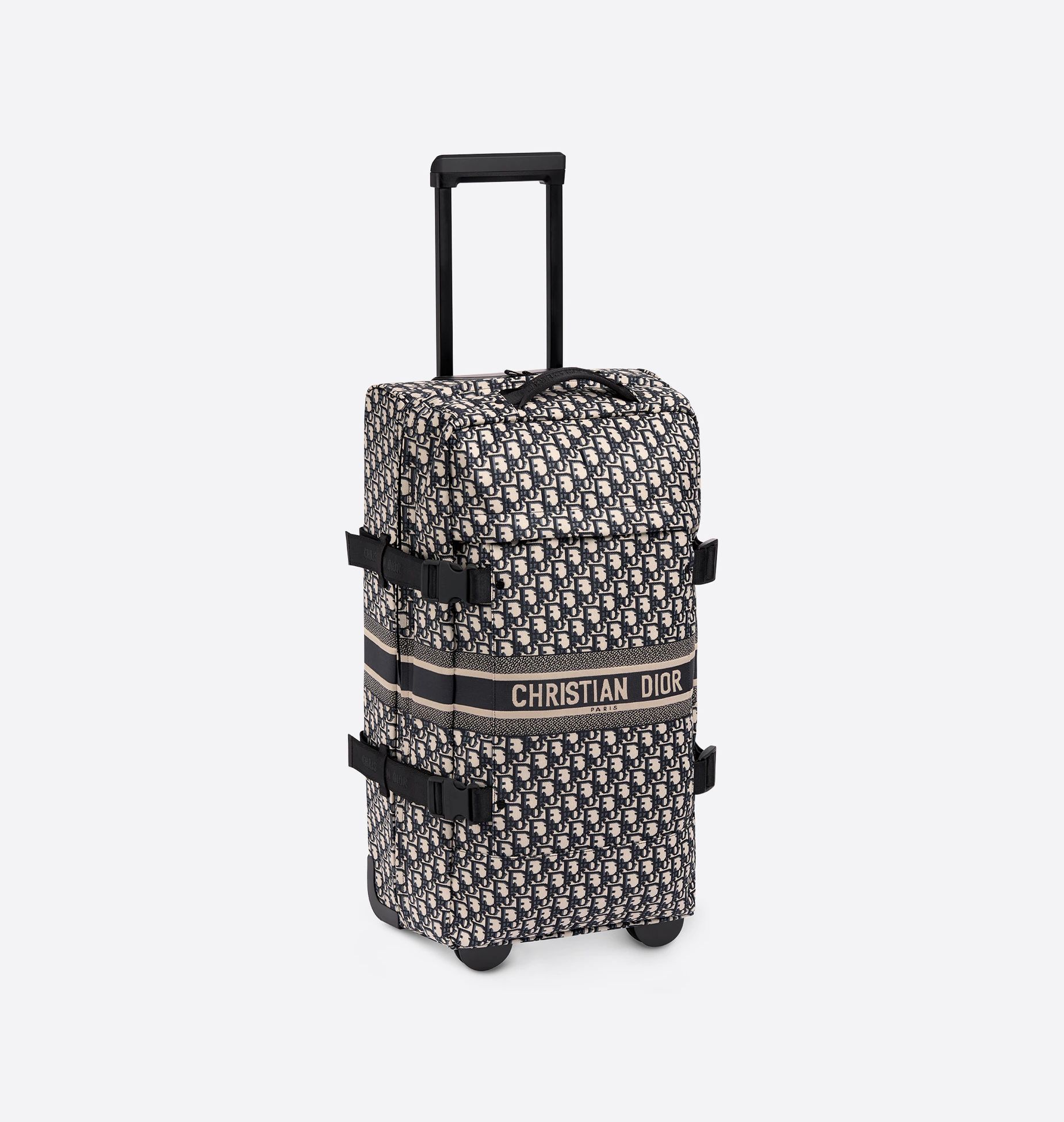 Medium DiorTravel Suitcase Blue Dior Oblique Technical Jacquard