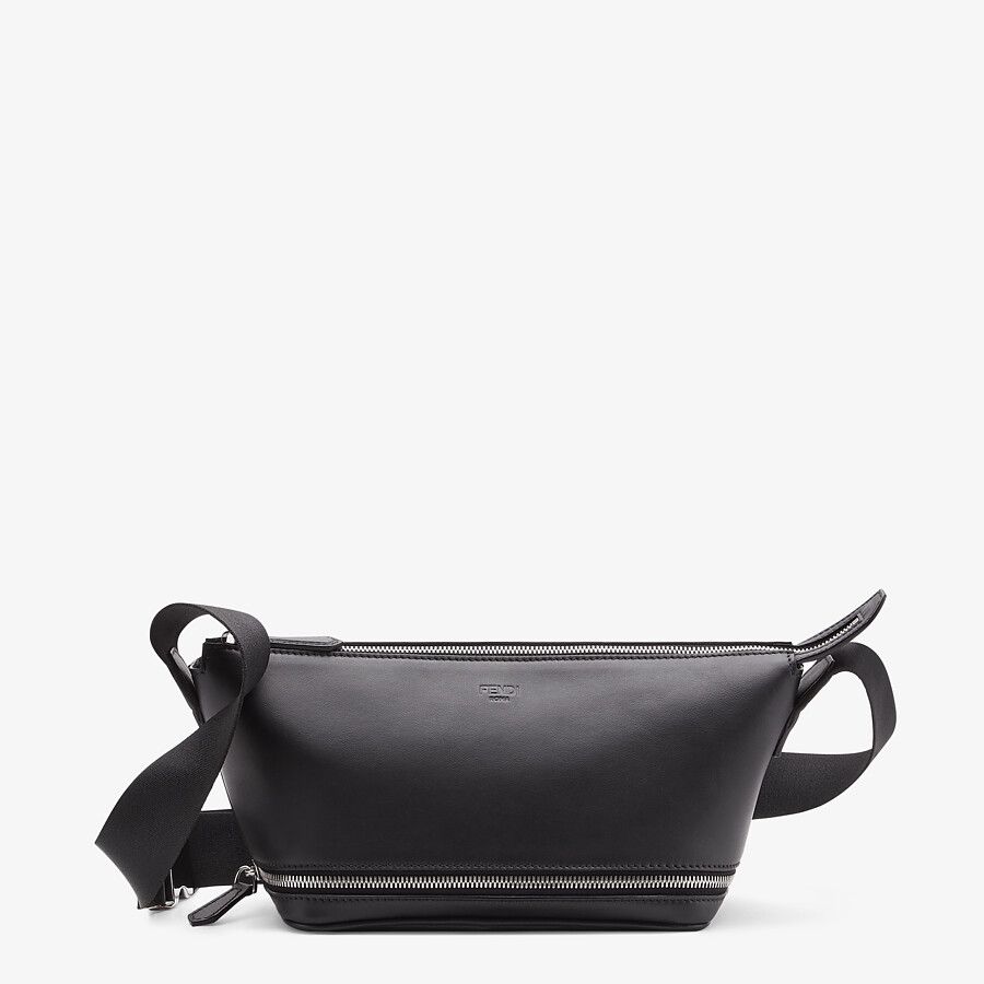 BELT BAG Black leather belt bag