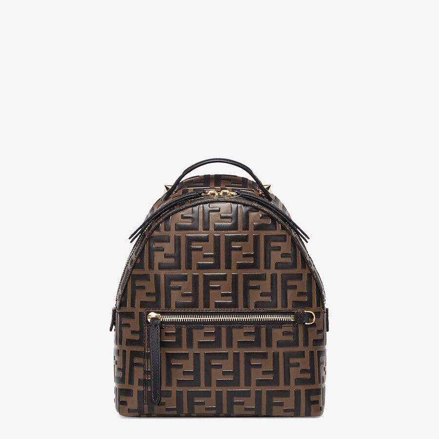 MINI BACKPACK Brown leather FF backpack