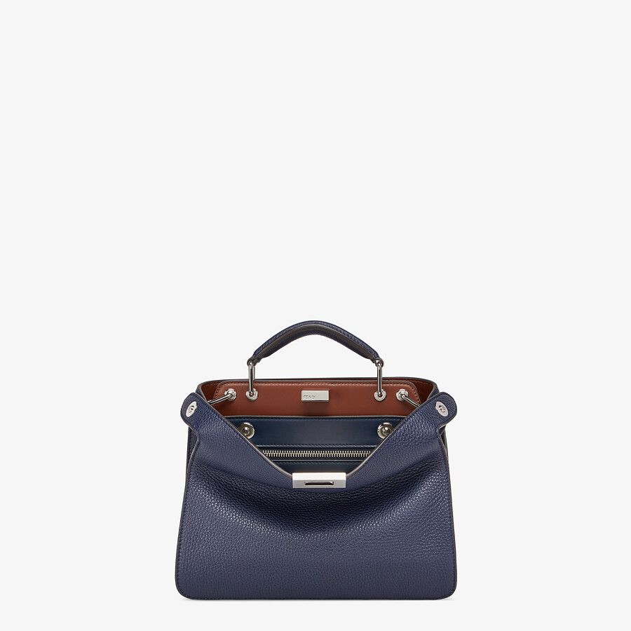 PEEKABOO ISEEU MINI Dark blue leather bag
