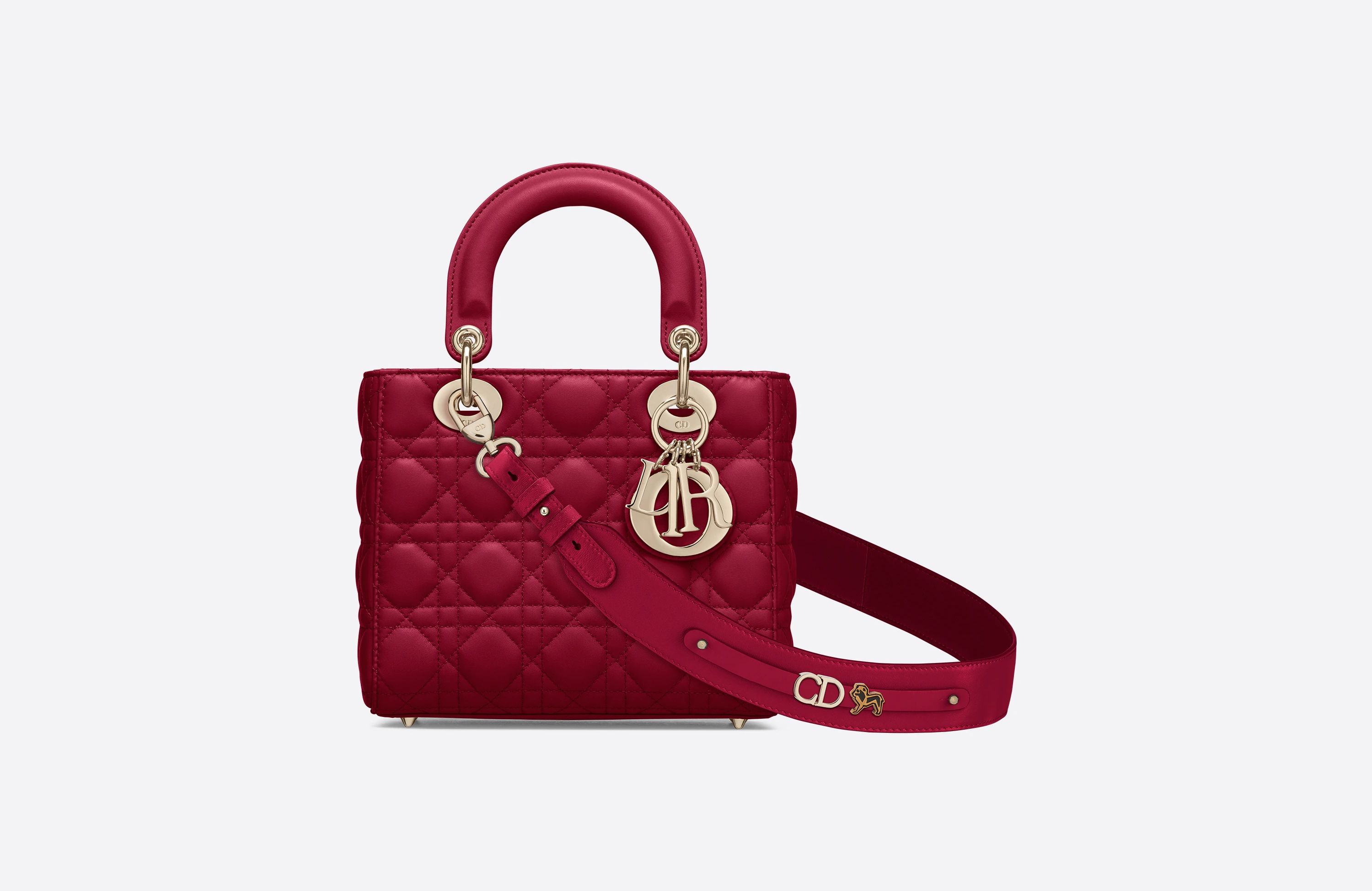 Lady Dior My ABCDior Bag Cherry Red Cannage Lambskin