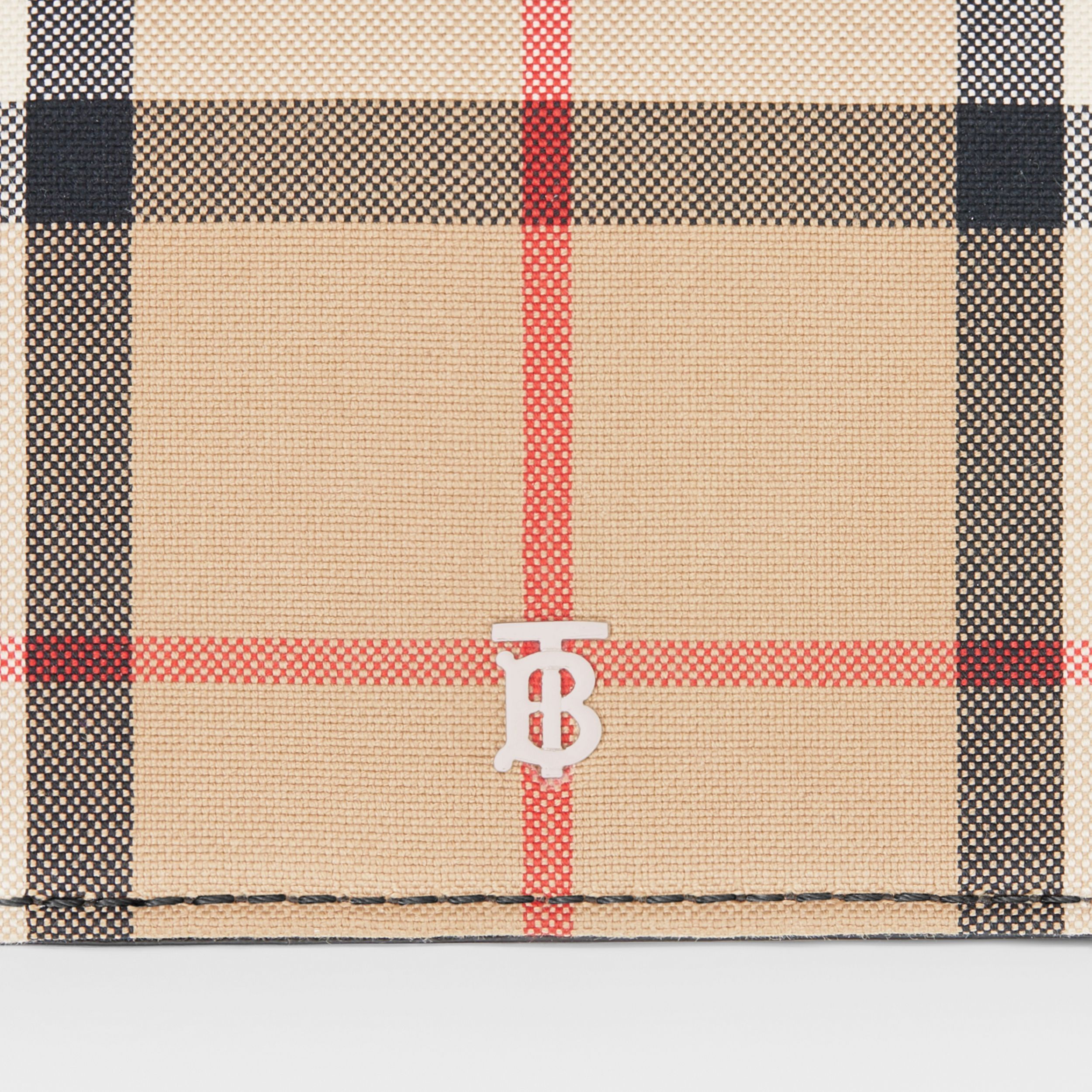 Vintage Check Card Case with Detachable Strap