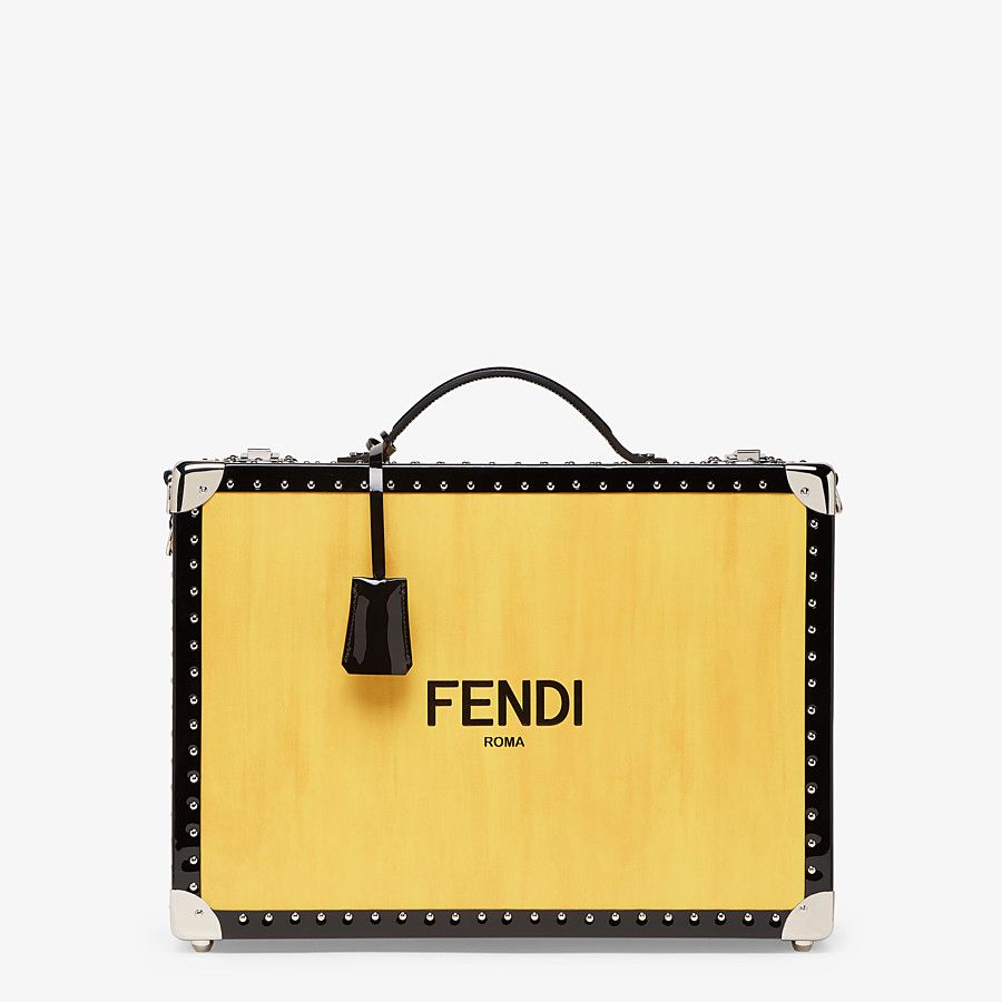 TRAVEL BAG Yellow leather suitcase