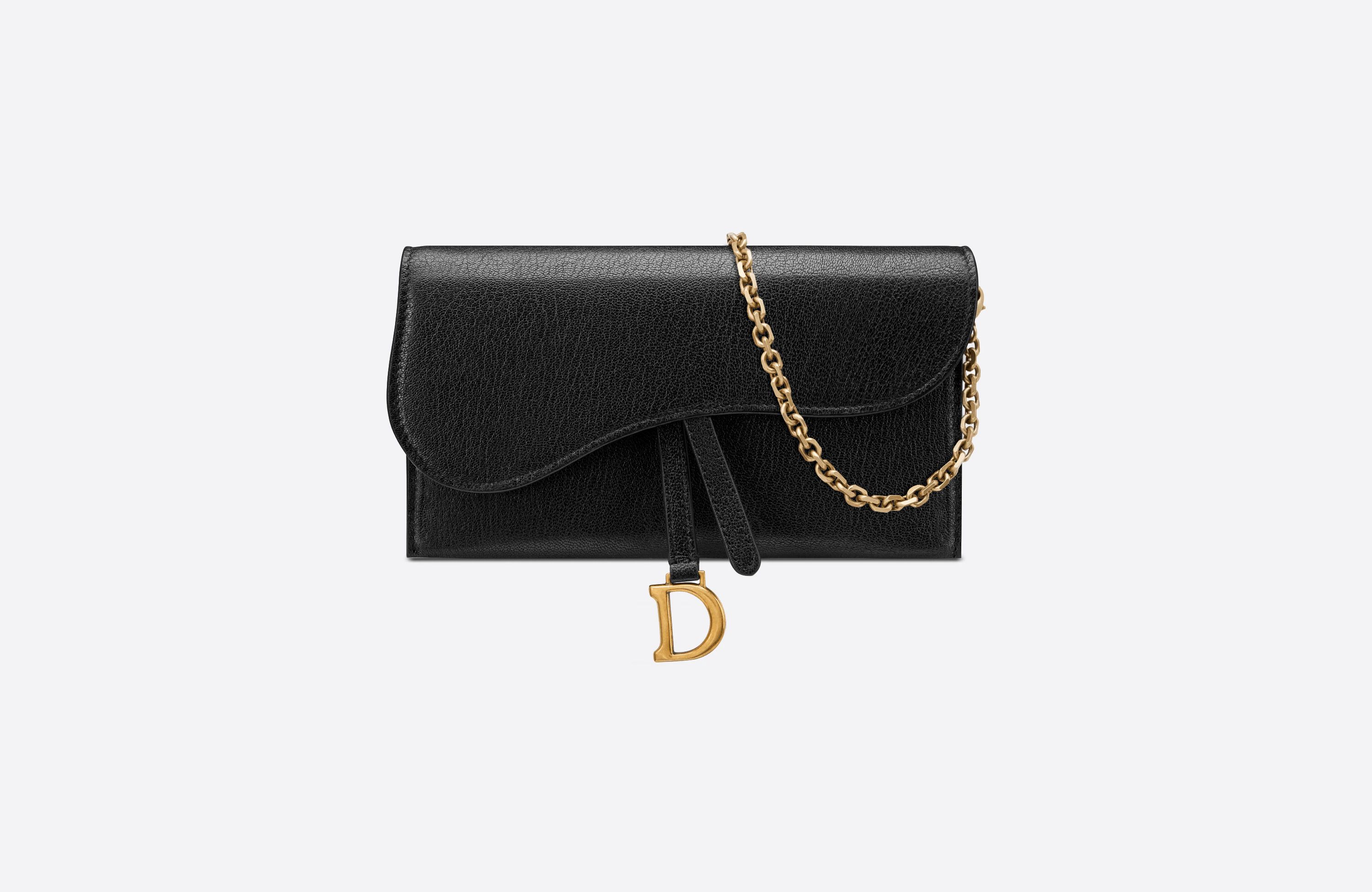 Saddle Wallet Black Goatskin