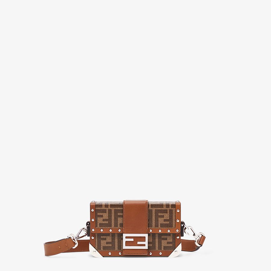 BAGUETTE TRUNK MINI Brown fabric bag