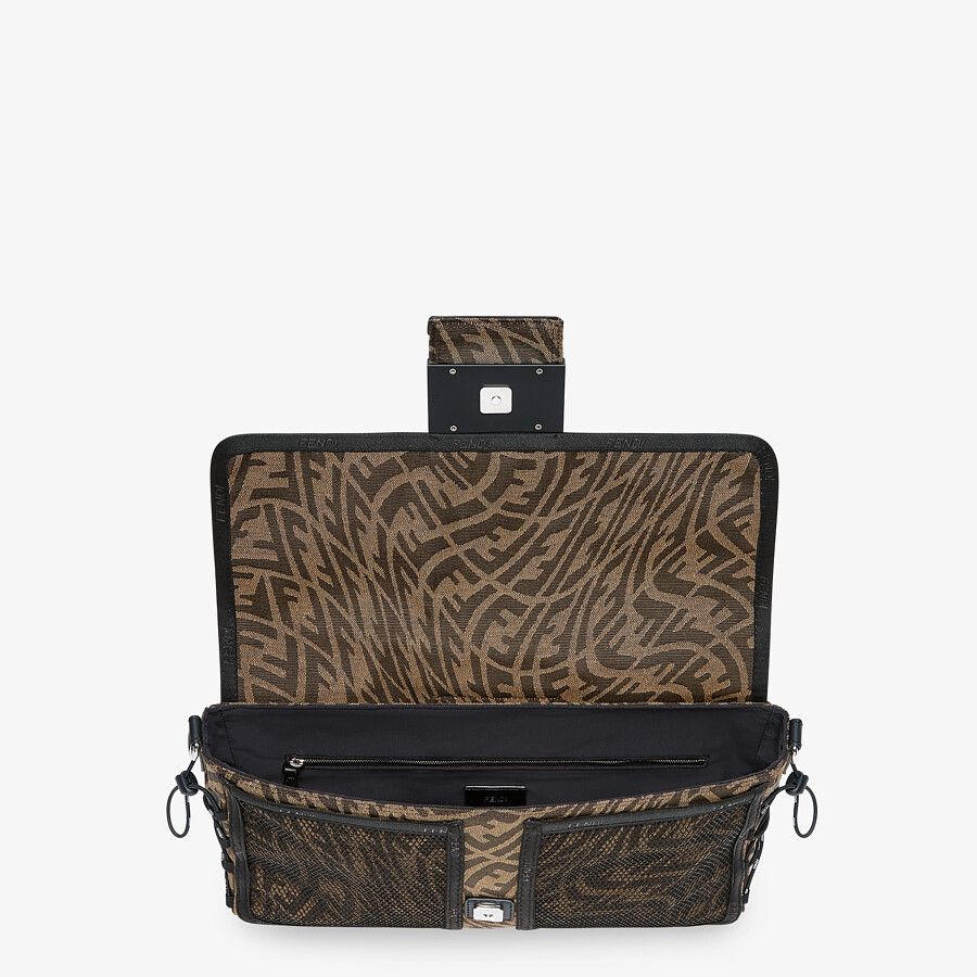 BAGUETTE LARGE Brown FF Vertigo fabric bag