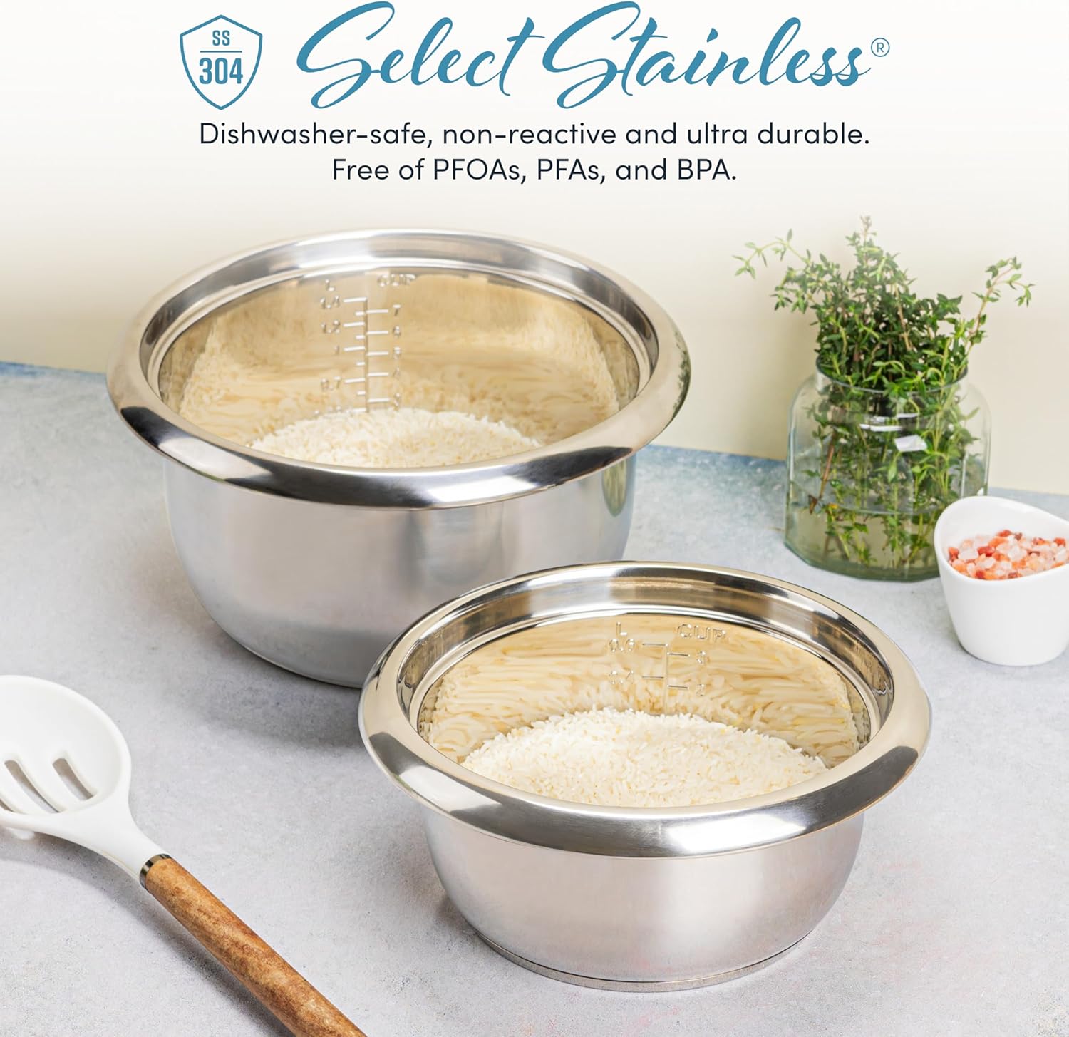 AROMA® 6-Cup(cooked) / 1.3Qt. Select Stainless™ Rice Cooker, Stainless Steel Inner Pot (ARC-753SG)