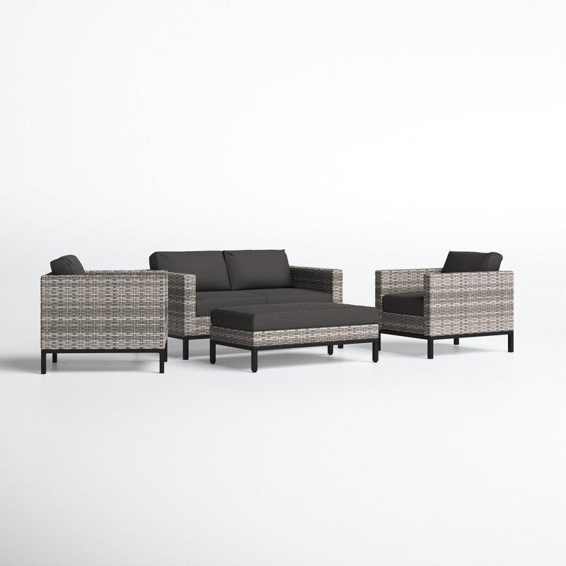 Berger Metal 4 - Person Seating Group with Cushions
