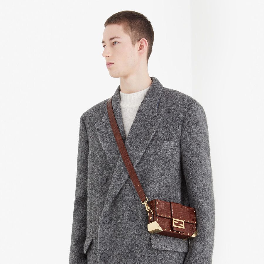 BAGUETTE TRUNK MINI Brown alligator bag