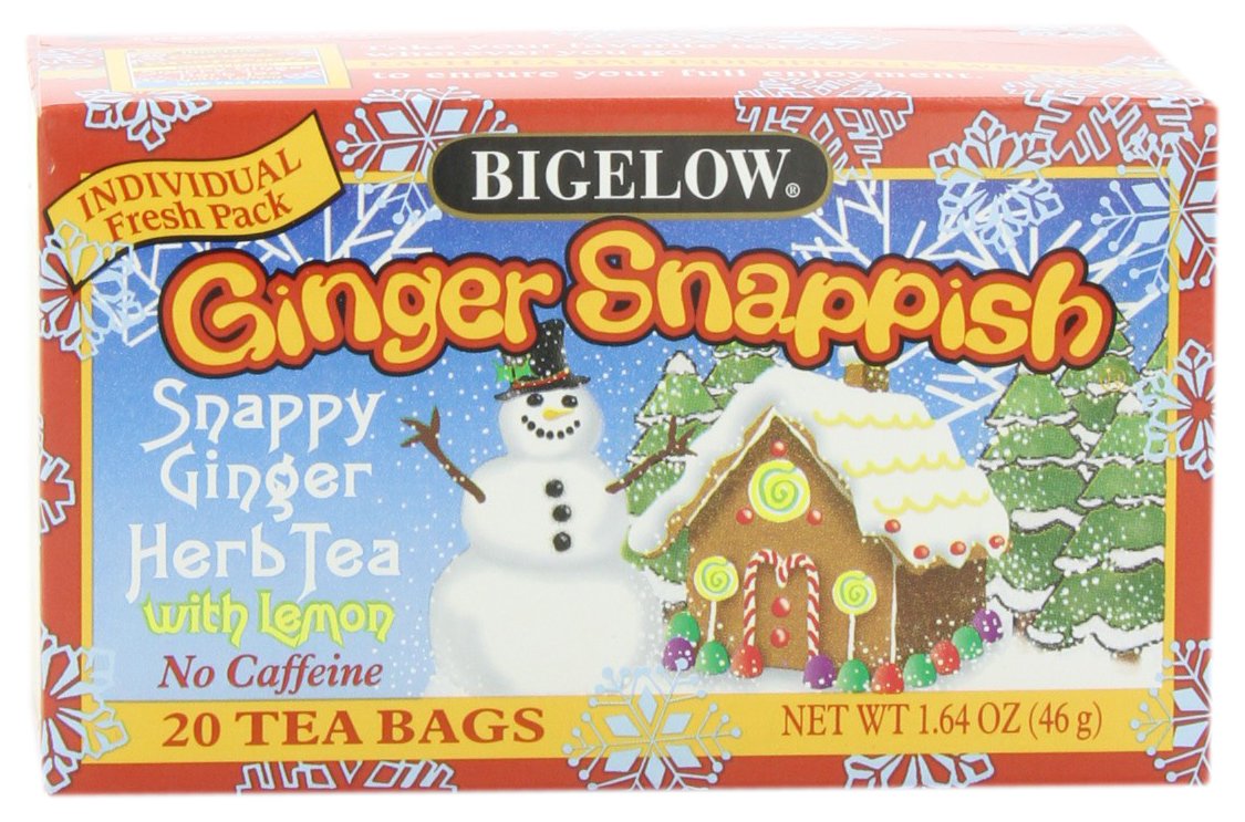 Bigelow Tea Lemon Ginger plus Probiotics Herbal Tea, Caffeine Free Tea with Lemon and Ginger, 18 Count Box (Pack of 6), 108 Total Tea Bags