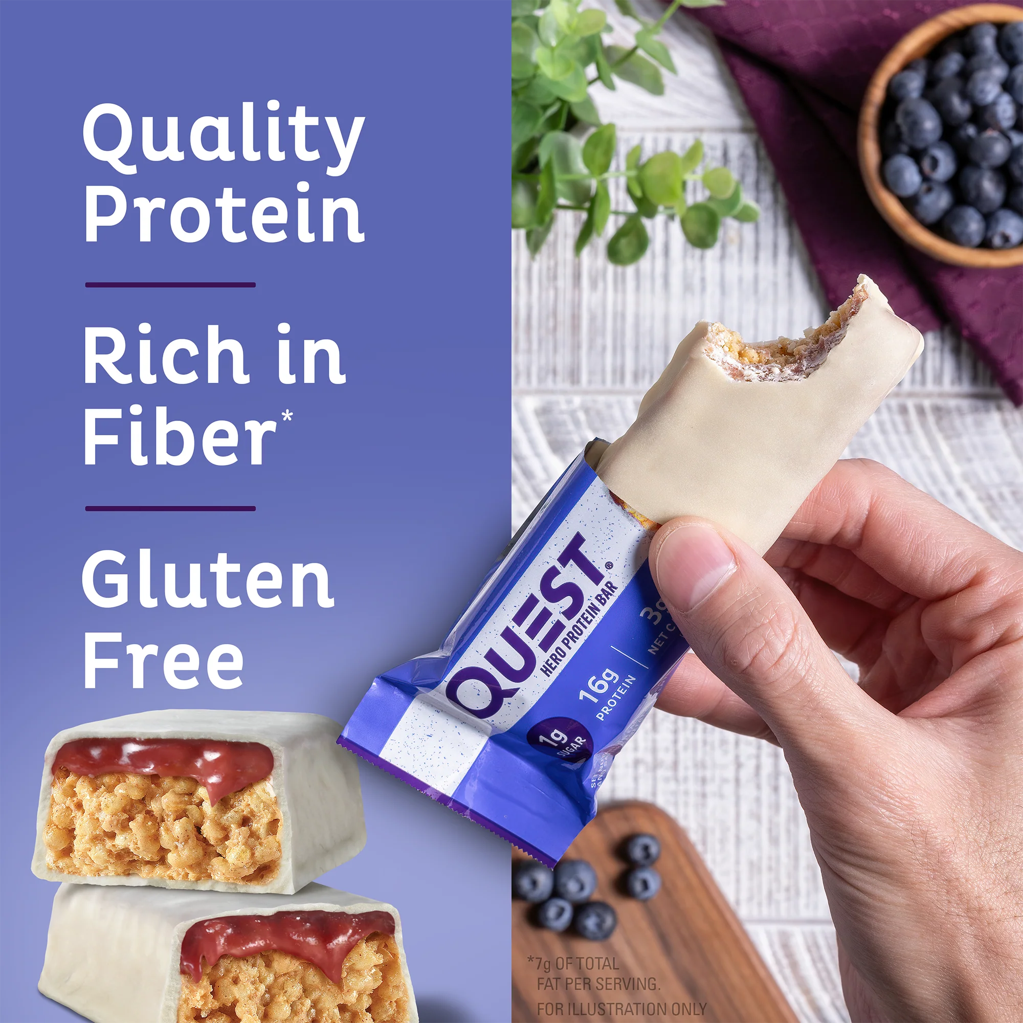 Blueberry Cobbler Crispy Hero Protein Bars